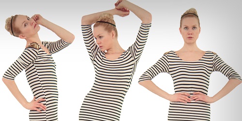imagem de uma mulher em três posições diferentes como exemplo de modelagem 4D